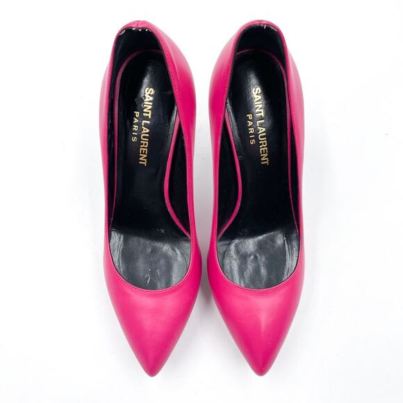Saint Laurent Janis Pumps Hot Pink Heels Platform‎ Pointed Toe Sz 36 / 6 - Picture 2 of 12